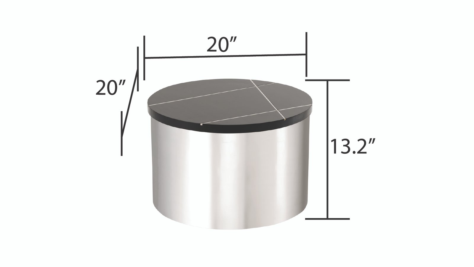 805-3-COFFEE TABLE/END TABLE-SILVER - Image 2