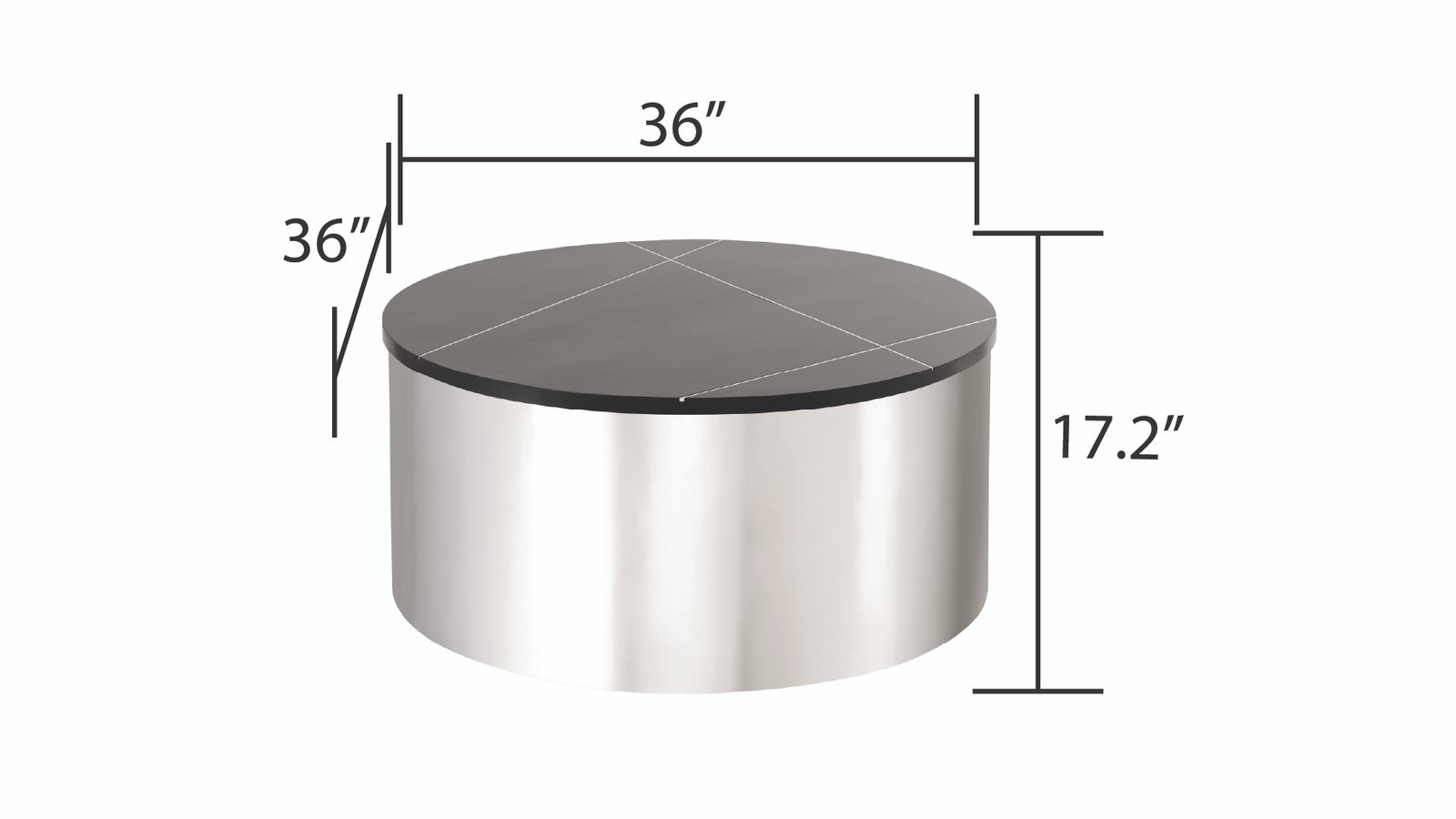 805-3-COFFEE TABLE/END TABLE-SILVER - Image 4
