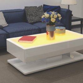 499-EMMA-COFFEE TABLE W/LED-GLASS-WHITE