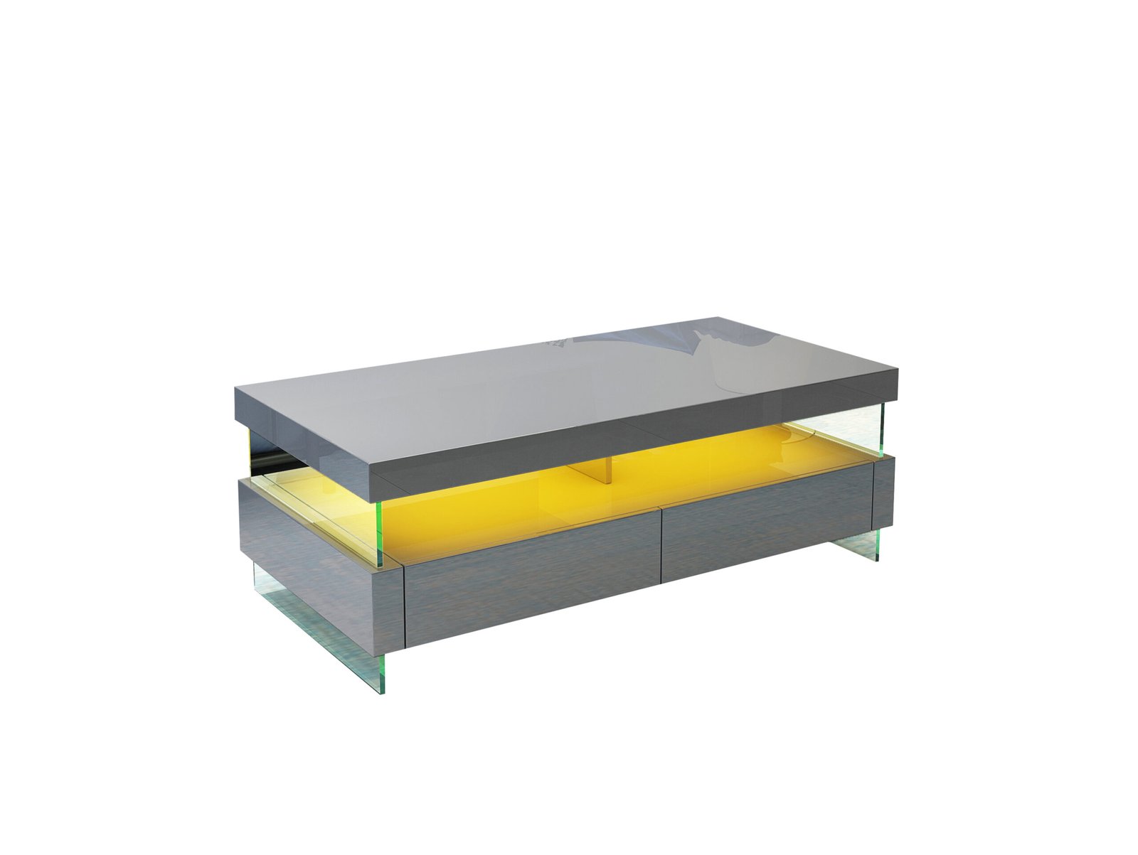 599-RIA-COFFEE TABLE WITH LED LIGHT-LIGHT GREY - Image 6