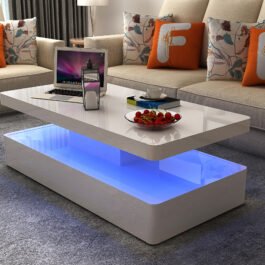 899-AURORA-COFFEE TABLE WITH LED -WHITE