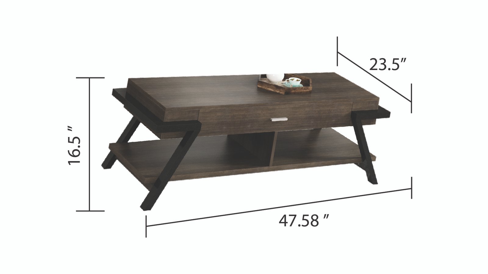 192407-ALICE-COFFEE TABLE 3PCS SET-BROWN - Image 2