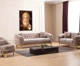 L6725-VANESSA-SOFA SET-TAUPE