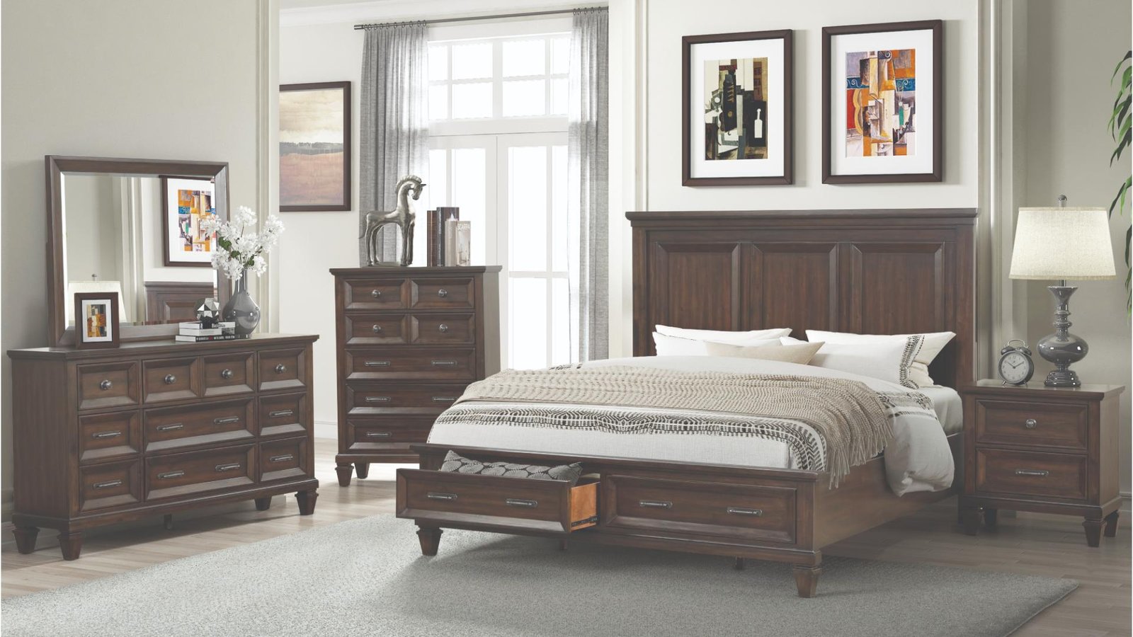 B1251-HAMILTON-BEDROOM SET-WALNUT