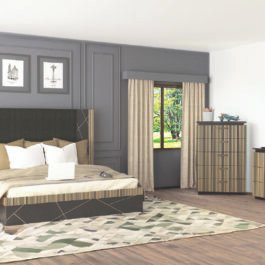 B1671-ALLURE-BEDROOM SET-BLACK-GOLD