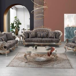 L7625-VERSA-SOFA SET-SILVER-GOLD