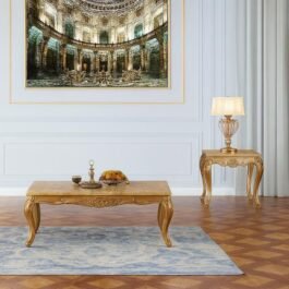 1425-ISABELLA-COFFEE TABLE 3PCS SET-SILVER-GOLD