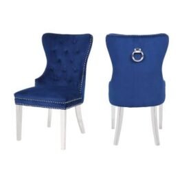 CH60-ERICA-FABRIC CHAIR W/SS LEGS-NAVY-SS