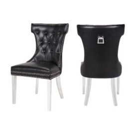 CH61-RITA-CHAIR W/SS LEGS-2 CHAIRS PER BOX-BLACK-SS