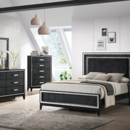 PEARL – BLACK – 8 PCS BEDROOM SET