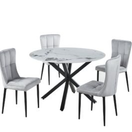 DT-17 BK-5 PCS DINING SET-BEIGE CHAIRS