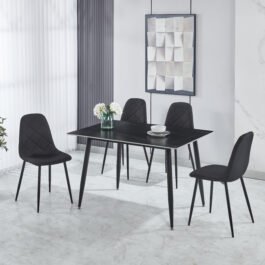 DT-15-5 PCS DINING SET-BLACK