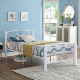 BD – 9016- WHITE-PLATFORM BED