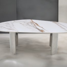 409-CHARLO-COFFEE TABLE-MARBLE-CHROME