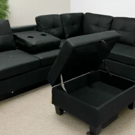 DF 2406 – SECTIONAL SOFA- BLACK PU