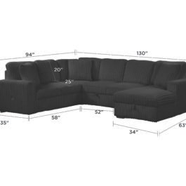 L2045-RELIEVE-SECTIONAL SOFA-BLACK