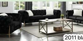 DF 2011 – SOFA SET- BLACK VELVET