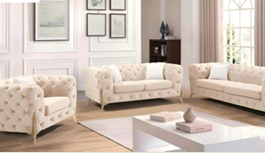 DF 2011 – SOFA SET- CREAM VELVET