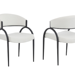 BR – CHAIR SET OF 2 – CREAM/BLACK