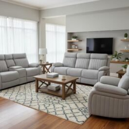 BR – RECLINER SOFA SET – STONE