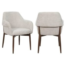 BR – CHAIR SET OF 2 – WALNUT/BEIGE