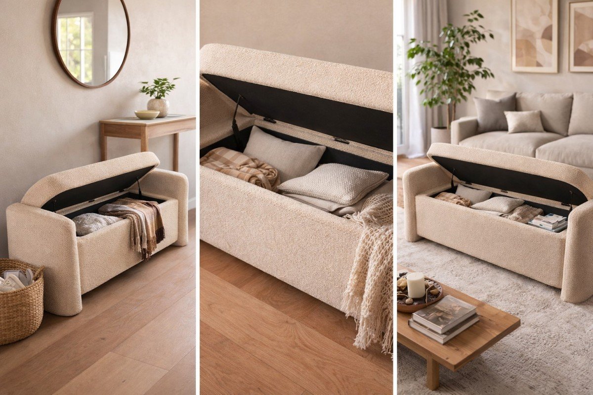 BR - STORAGE BENCH - BEIGE - Image 2