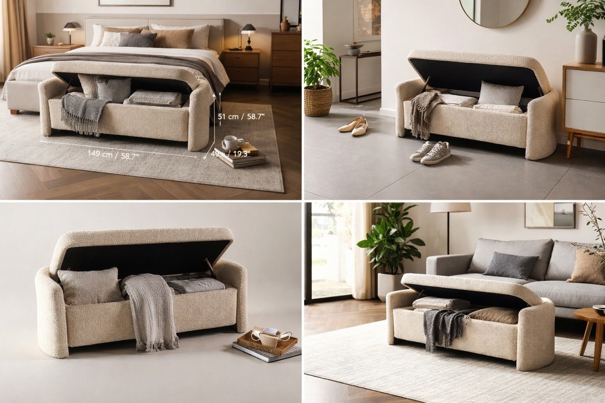 BR - STORAGE BENCH - BEIGE - Image 5
