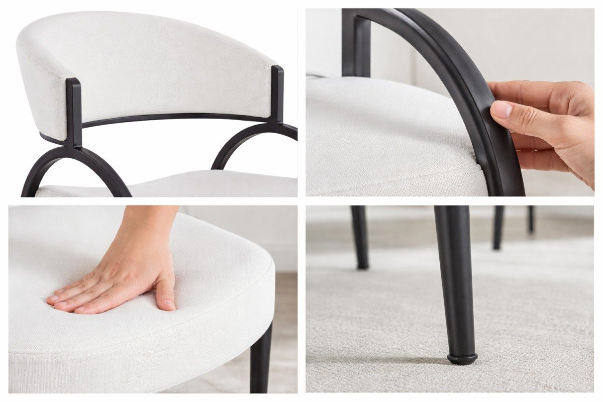 BR - CHAIR SET OF 2 - CREAM/BLACK - Image 3