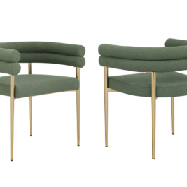BR – CHAIR SET OF 2 – GREEN/GOLD