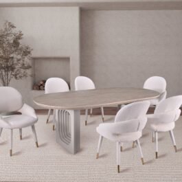 BR – 7-PIECE DINING SET – BEIGE