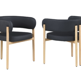 BR – CHAIR SET OF 2 – BLACK/WALNUT