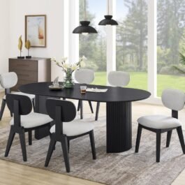 BR – 7-PIECE DINING SET – BLACK