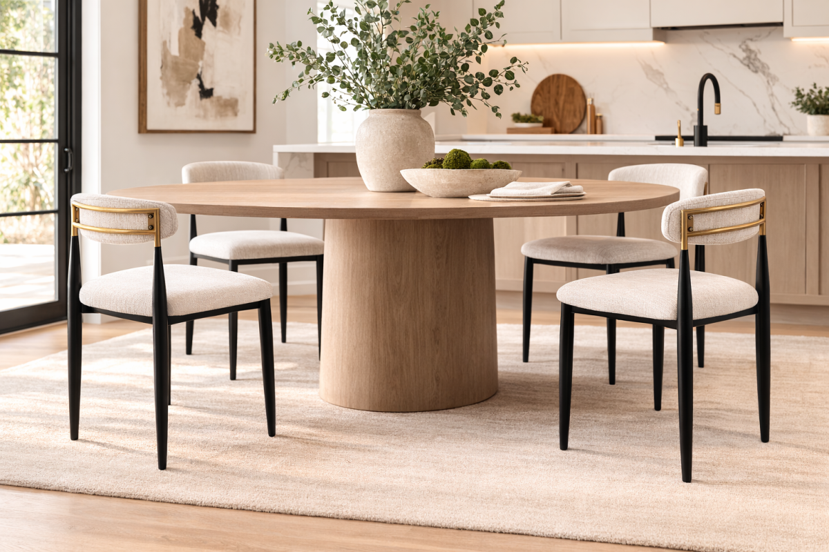 BR - CHAIR SET OF 2 - BEIGE/BLACK - Image 2