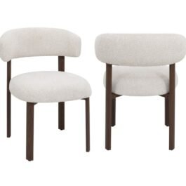BR – CHAIR- SET OF 2 – WALNUT/BEIGE