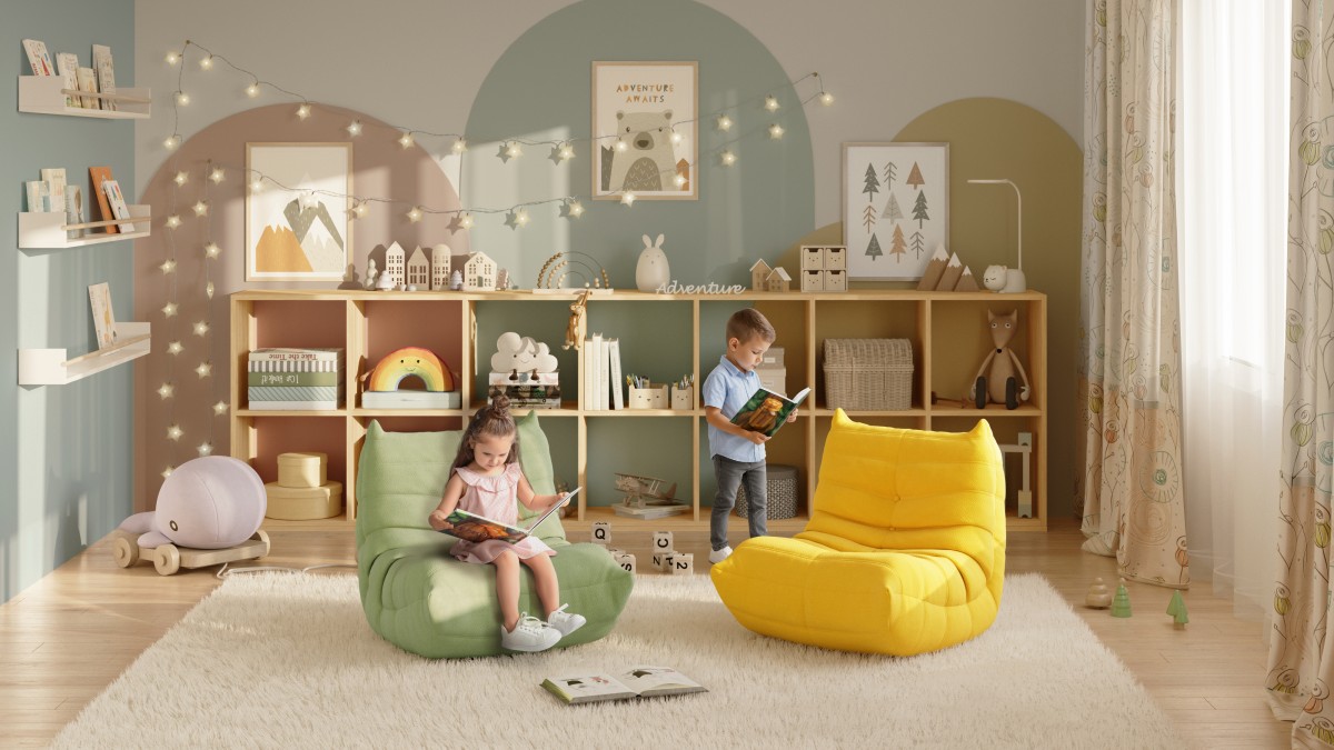BR - KID'S ARMLESS CHAIR - SAGE - Image 4